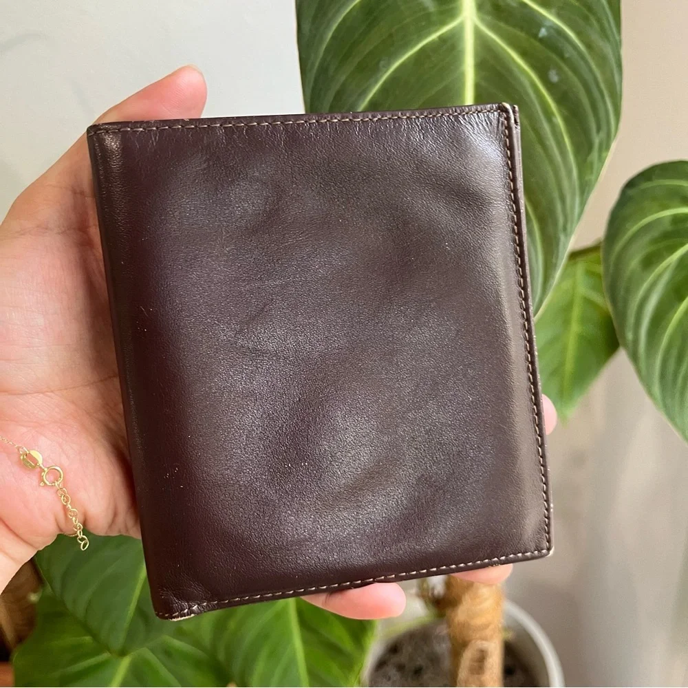BOSCA Wallet Saddler Collection Brown Leather Bifold Vintage